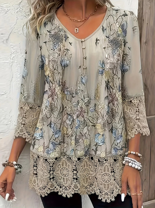 Plus Size Elegant Casual Woman's blouse, Loose fit - Chrissy's Eye