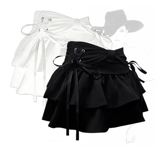 New Fashion Women Hot Girl Sweet Kawaii Bow Vintage Y2k Clothes American Streetwear Sexy Summer A-line Gothic Mini Denim Skirts - Chrissy's Eye