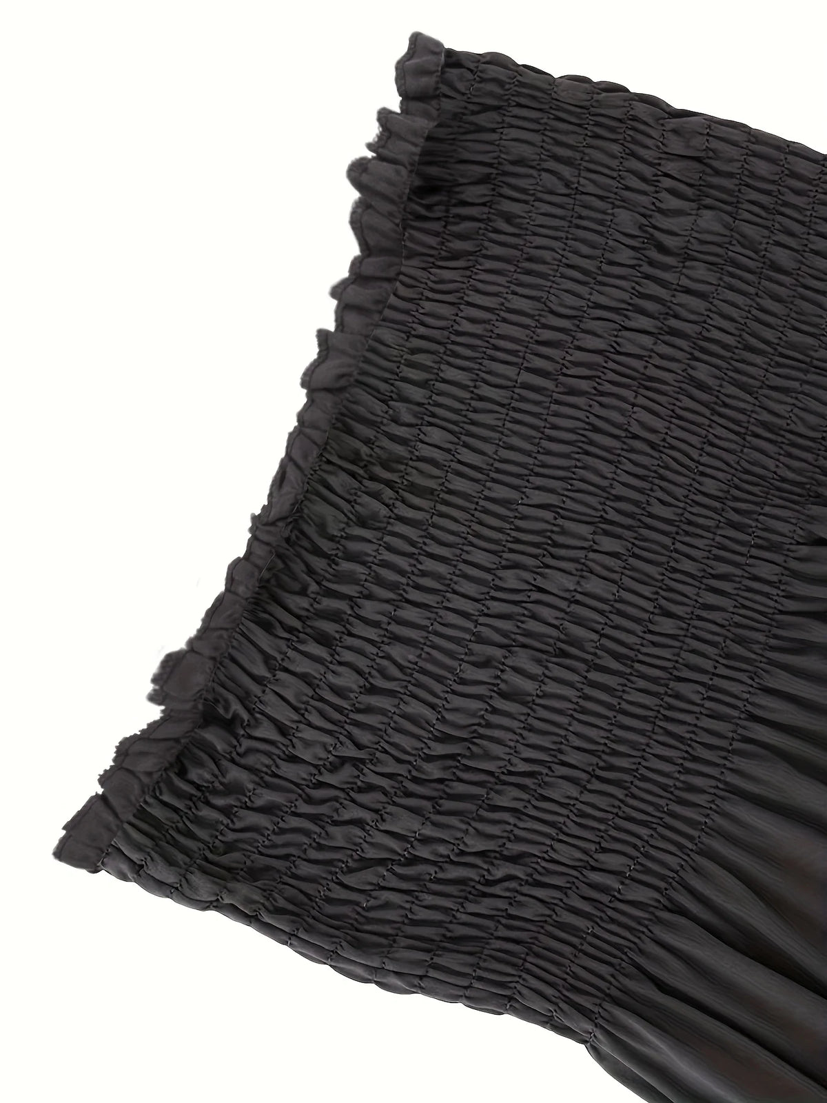 Plus Size Women's Sexy High Waist Pleated Tube Top,Summer Casual Solid Color Clothes - Chrissy's Eye