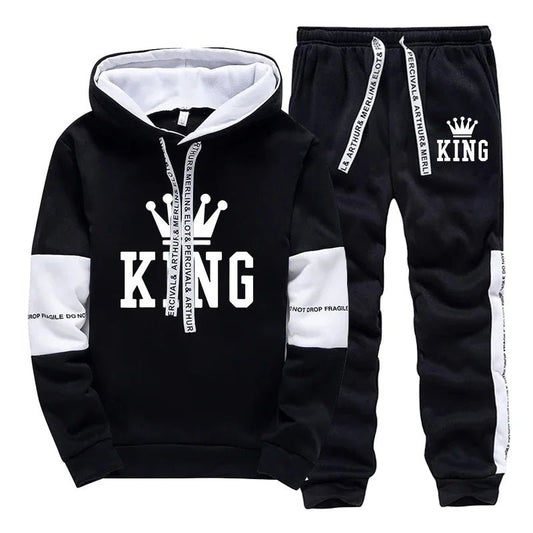 King Printing Mens Tracksuit Hot Sales Casual Hoodie Pants Streetwear Outdoors Mens Clothing Single Piece Sweatshirts Sweatpants - Chrissy's Eye