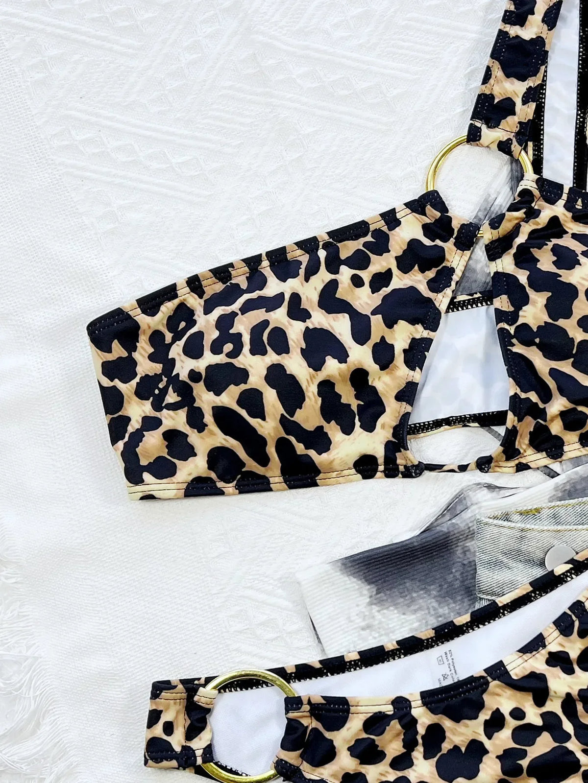 2025 New Women's Micro Bikini Set Leopard Swimsuit 2 Pcs Suit Swimwear Sexy Hollow Out Biquini One Shoulder Beach Bathing Suits - Chrissy's Eye