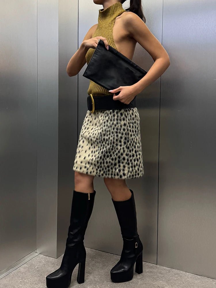 Zebra Print High Waist Midi Skirt Front Ruched Straight 2026 Autumn Vintage Street Women Bottom Skirt Elegant Casual Skirt - Chrissy's Eye