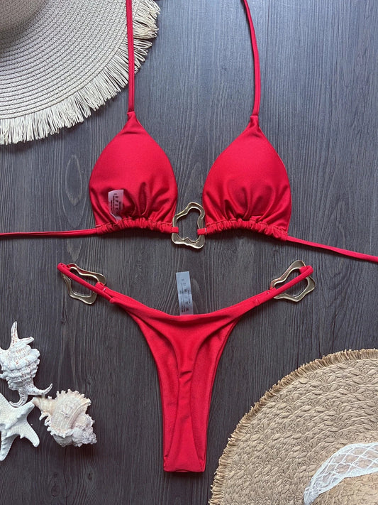 Sexy Halter Micro Bikini 2025 Women Swimsuit Solid Swimwear Thong Bikinis Set Brazilian Beach Wear Bathing Suit Biquini Female - Chrissy's Eye