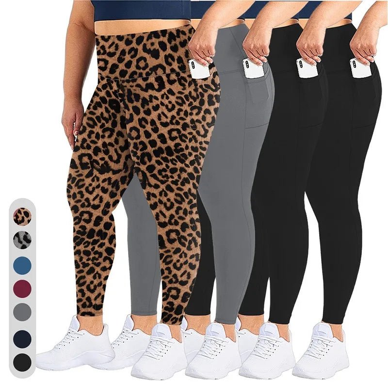 Women's High-Waisted Yoga Pants Plus Size Butt-Lifting Workout Leggings with Pockets Elastic Activewear for Gym & Running - Chrissy's Eye