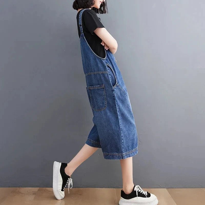 Women's Denim Pants 2025 Spring Summer Solid Color Korean Version Ladies Backstraps Pants Fashion Appear Thin Lady Trousers - Chrissy's Eye