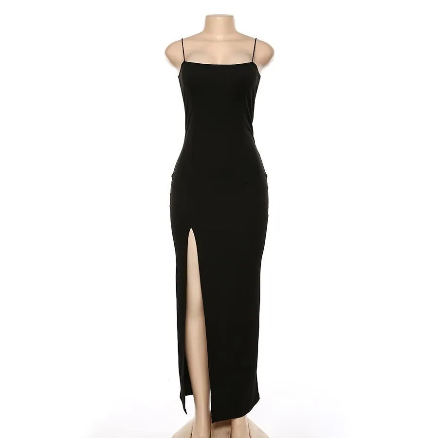 Summer Hot selling Women's Wear Slim Fit Off Back Sexy Split Dress with One Line Collar - Chrissy's Eye