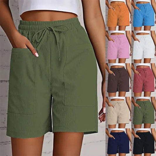Women's High Waist 4 Inch Shorts Summer - Loose Fit Casual Shorts with Pockets, Solid Color Bermuda Shorts for Outfits - Chrissy's Eye