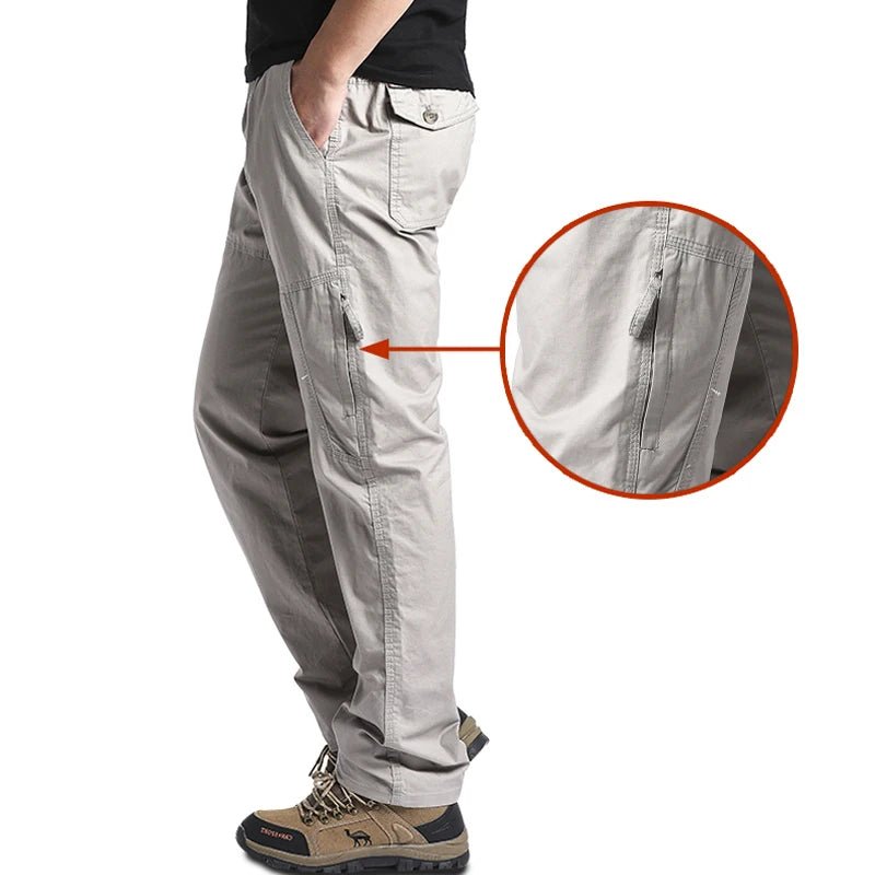 High Quality Men's Cotton Cargo Pants Casual Multiple Pocket Tacitcal Pants Spring Autumn Outdoor Camping Hiking Work Pants - Chrissy's Eye