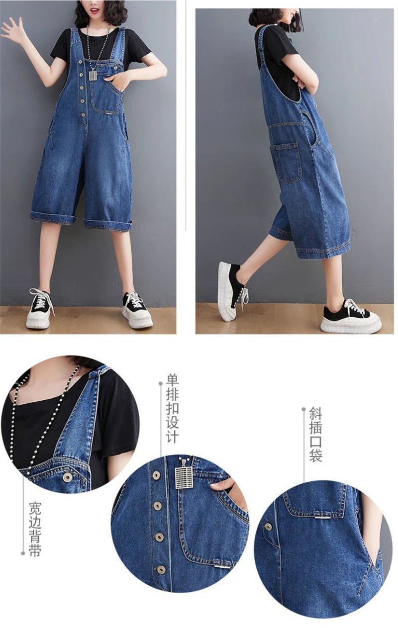 Women's Denim Pants 2025 Spring Summer Solid Color Korean Version Ladies Backstraps Pants Fashion Appear Thin Lady Trousers - Chrissy's Eye