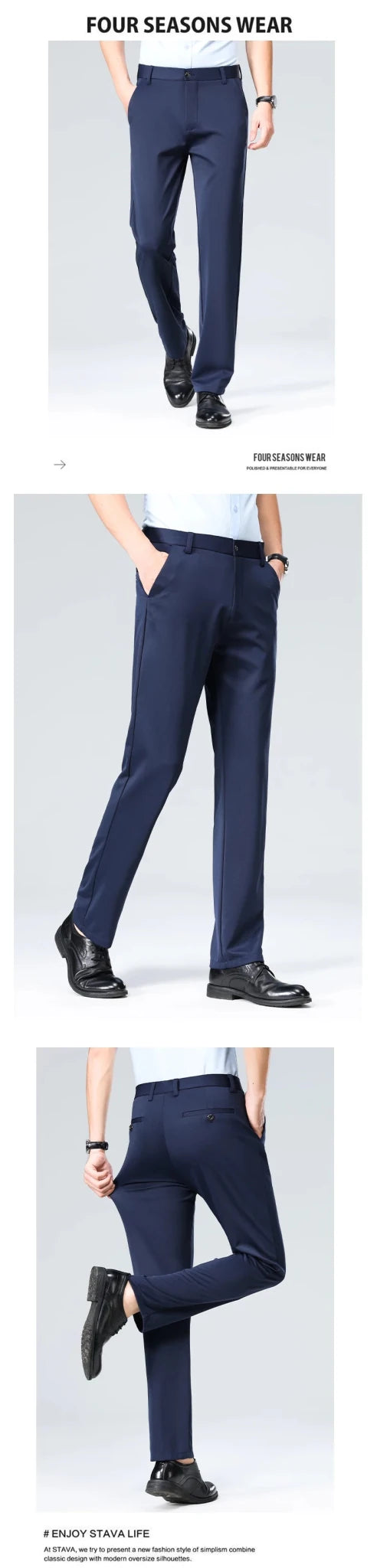 29-42 Men's Summer Pants Thin Straight Stretch Casual Pants with No Trace No Ironing Fabric Silky and Cool Feeling - Chrissy's Eye