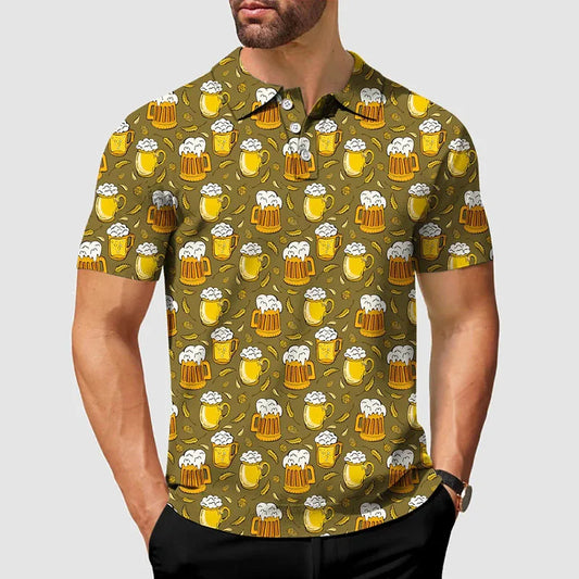 Beer Lover Funny Golf Polo Shirt Men's Short Sleeve by Chrissy'seye