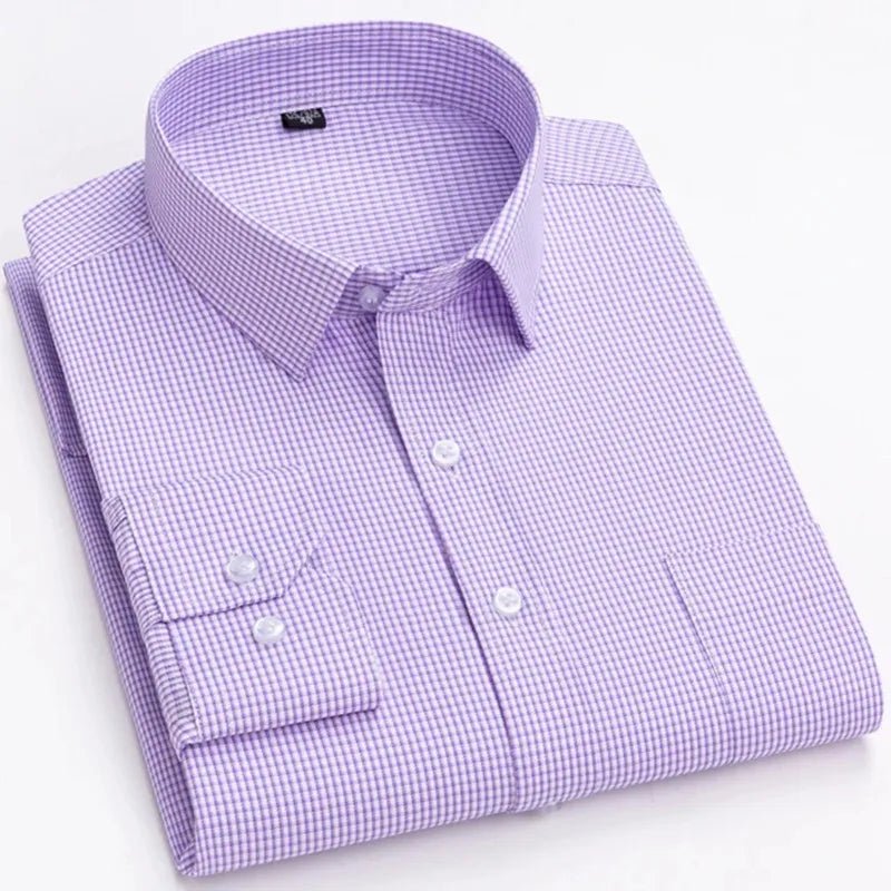Men's Long Sleeve Shirt High-quality Fashion Casual Print Plaid Stripe Single Pocket - Chrissy's Eye