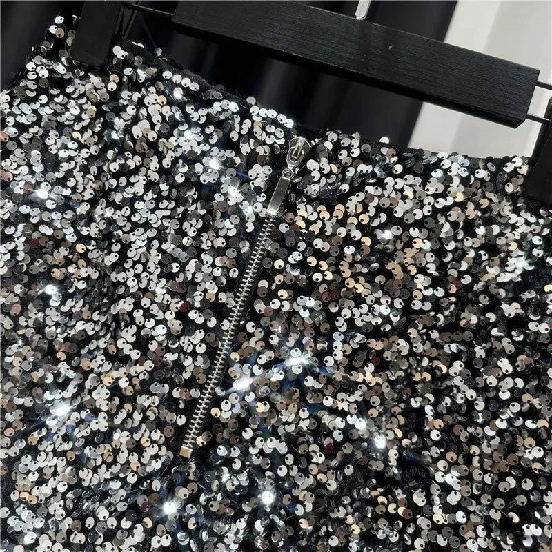 New Autumn Black Velvet Shorts Women Sequined Shiny Versatile Short Pants Clubwear Shorts Hot Pants High Street - Chrissy's Eye