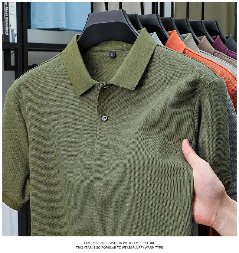 Men's 100% Cotton Polo Shirt -Breathable, 19 Colors, Silk-Like Finish - Chrissy's Eye