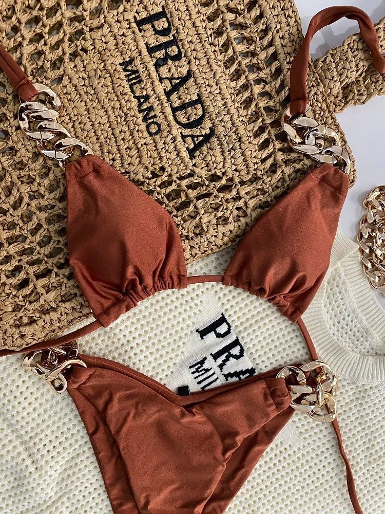 RUOTONGSEPT New Sexy Bikini 2023 Triangle Bathing Suit for Women Brazilian Bikini Set 2-piece Halter Swimwear Push Up Swimsuit - Chrissy's Eye