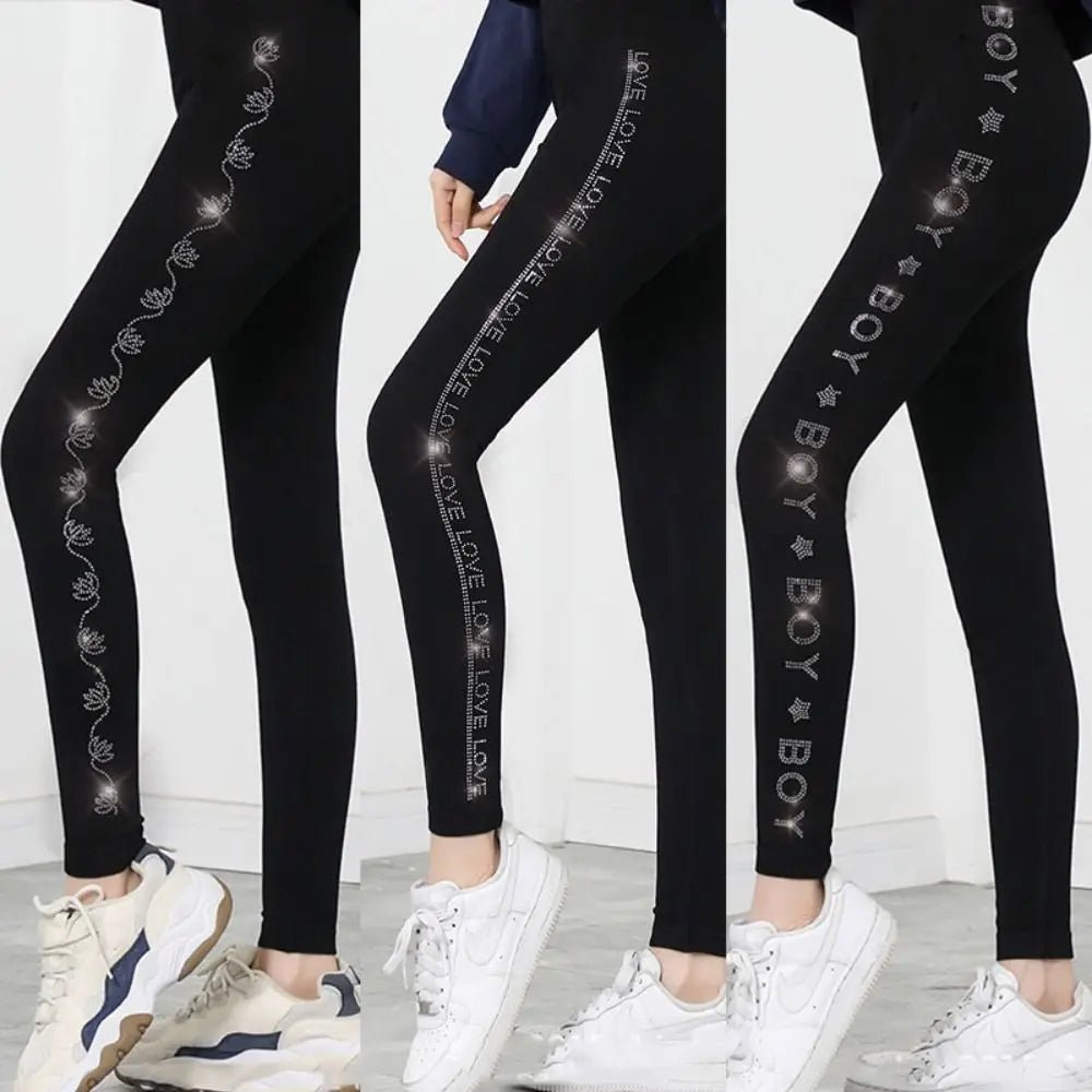 Bright Drill Glitter Leggings High Waist Super Elastic Diamonds Glitter Pants Thicken Harem Pants Leisure Glitter Pant Office - Chrissy's Eye