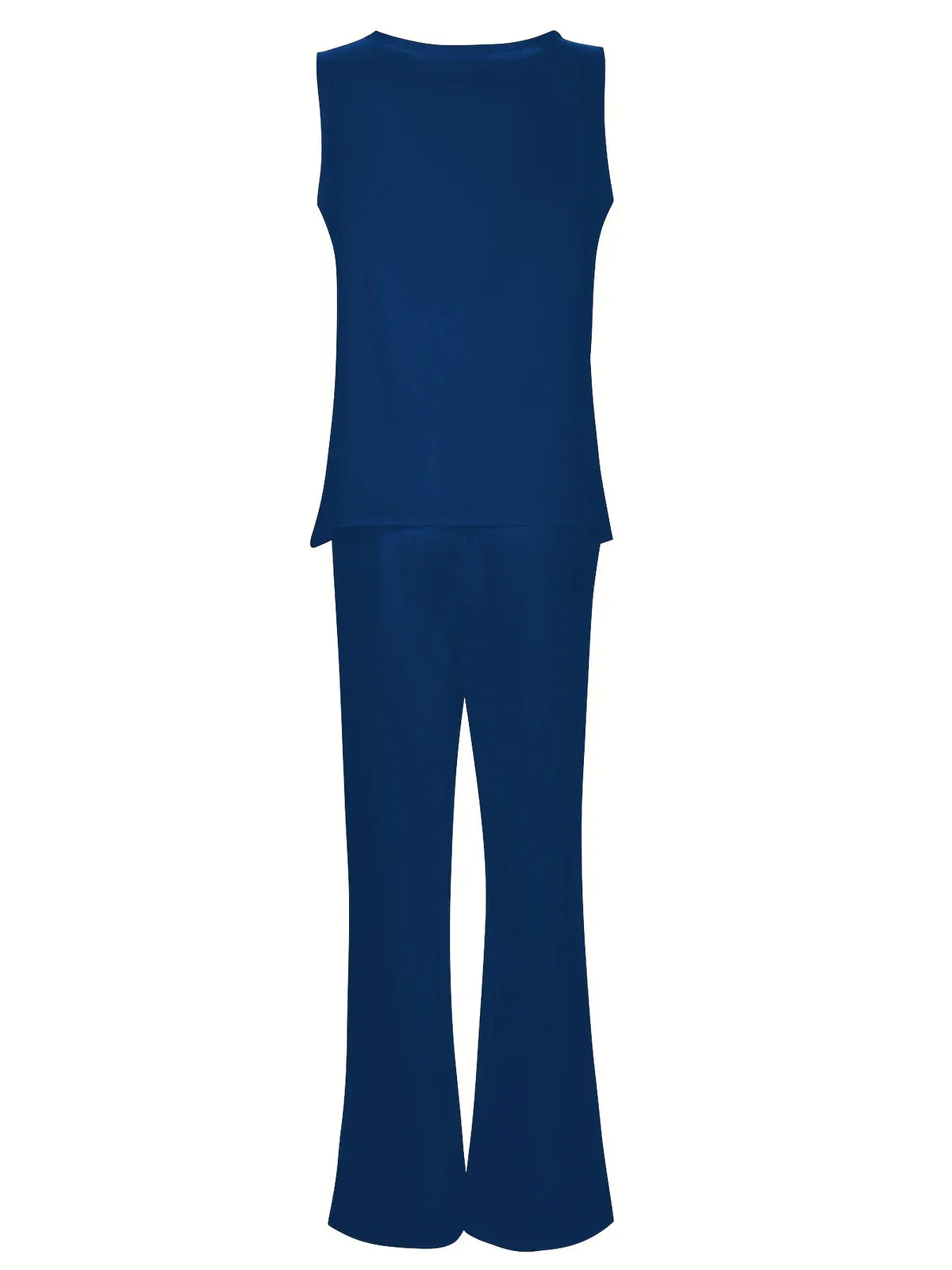 Plus Size 1XL-5XL Women's Casual Outfits Two Piece Set Solid Round Neck Tank Top Wide Leg Pants Outfits 2 Piece Set - Chrissy's Eye