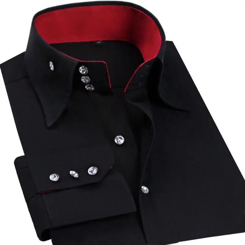 Dress Shirt for Men Button-down Collared Formal Business Long Sleeve Casual Fashion Slim Fit - Chrissy's Eye
