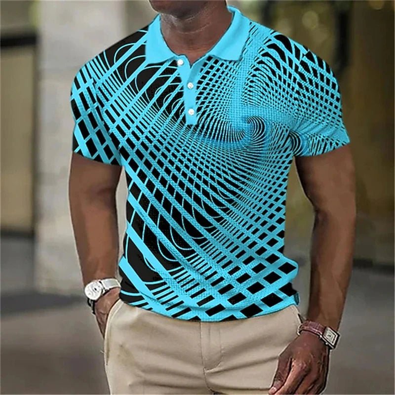 Summer Men's Collar Polo Shirt Golf Optical Illusion 3d Print Street Short Sleeves Print Clothing Designer Breathable Shirts - Chrissy's Eye