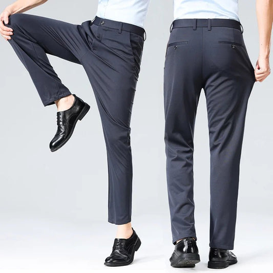 29-42 Men's Summer Pants Thin Straight Stretch Casual Pants with No Trace No Ironing Fabric Silky and Cool Feeling - Chrissy's Eye