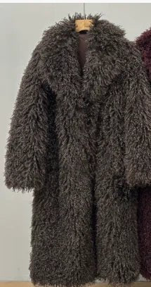 Elegant Women's Mink Fur Overcoat Solid Waist-cinching Fur Coat For Lady Luxury Long Furry - Chrissy's Eye