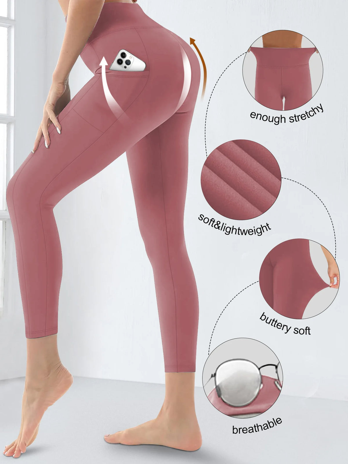 Women's High-Waisted Plus Size Yoga Leggings Butt-Lifting Workout Leggings with Pockets Elastic Activewear for Gym & Running - Chrissy's Eye