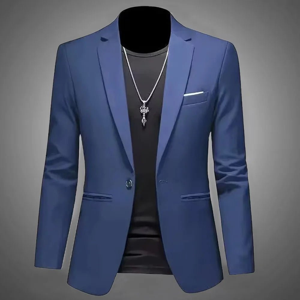 Men's Trendy Leisure Boutique Suit Jacket Autumn Casual Business Slim Fit Non-ironing Single Button Suit Solid Formal Blouse - Chrissy's Eye