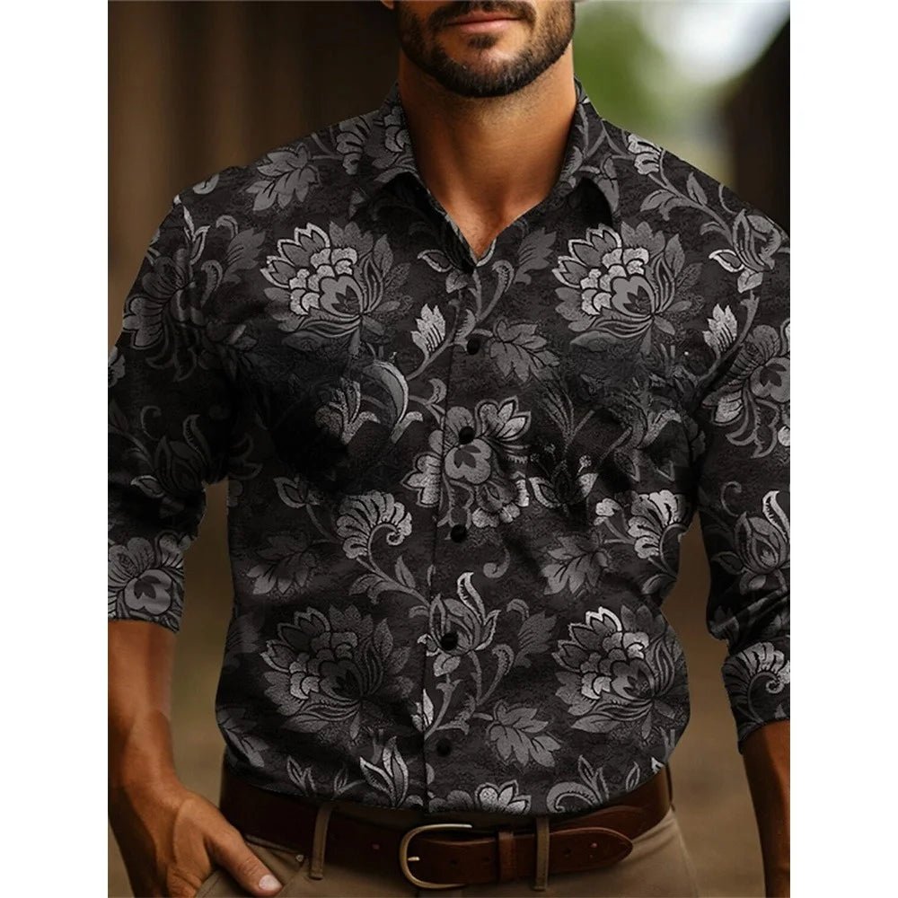 Men's Two-Tone Western-Style Button-Up Shirt - Chrissy's Eye