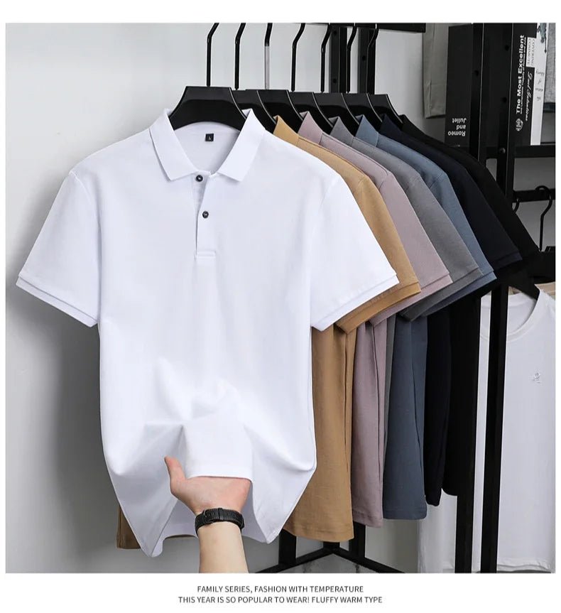 Men's 100% Cotton Polo Shirt -Breathable, 19 Colors, Silk-Like Finish - Chrissy's Eye