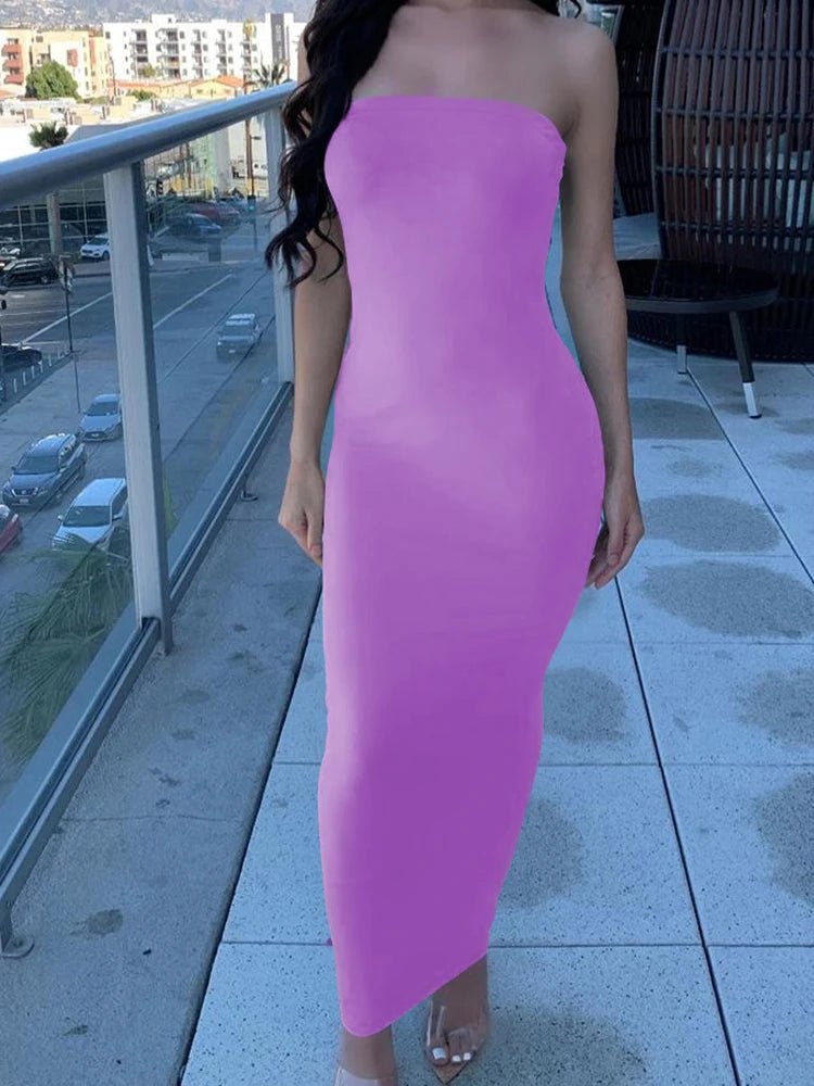Summer Women's Sexy Sleeveless Chest Wrapped Long Beach Dress - Chrissy's Eye