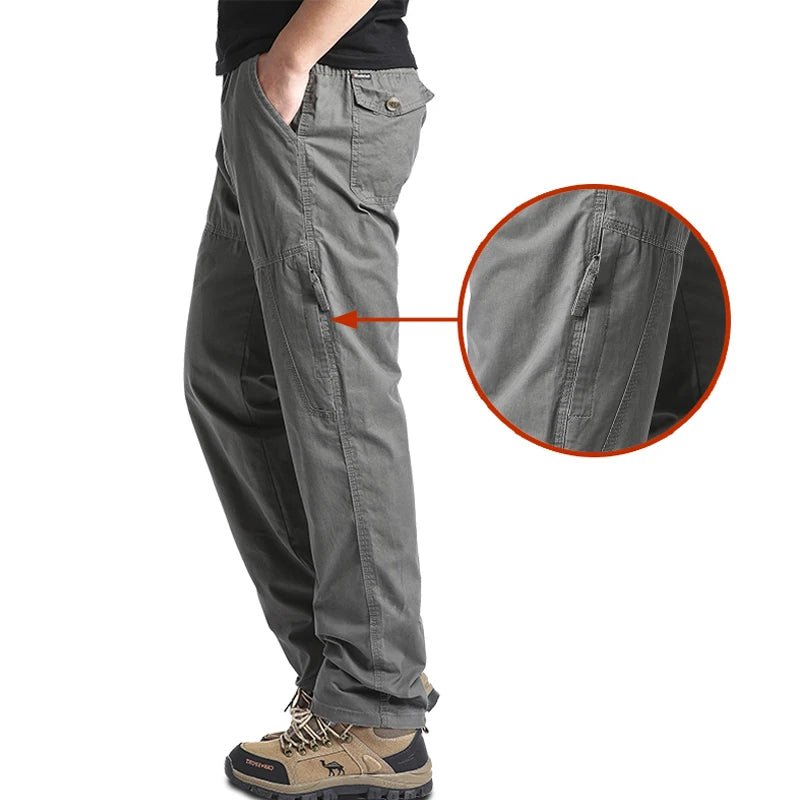 High Quality Men's Cotton Cargo Pants Casual Multiple Pocket Tacitcal Pants Spring Autumn Outdoor Camping Hiking Work Pants - Chrissy's Eye