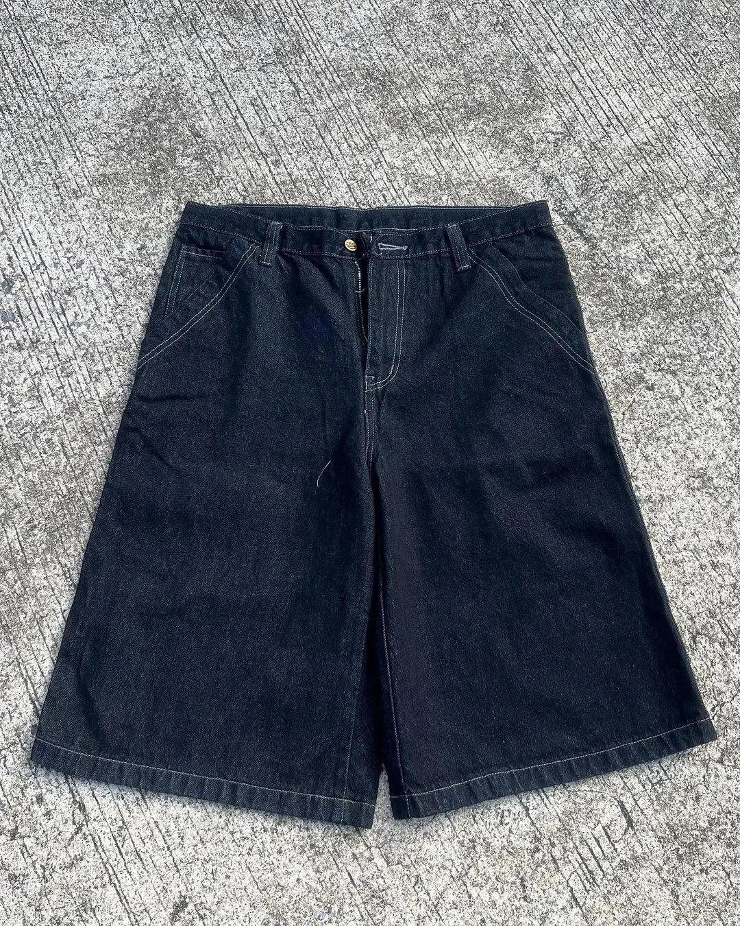 Embroidered Baggy Denim Shorts - Chrissy's Eye