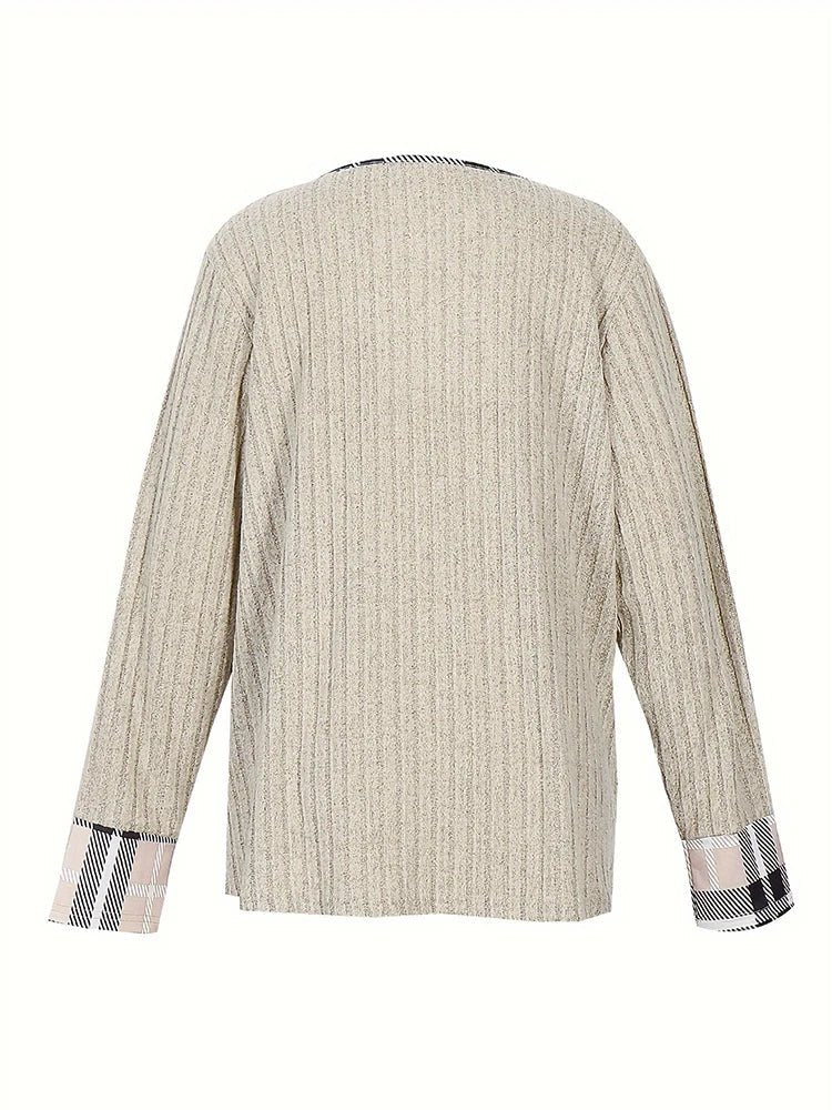 Plus Size 1XL-5XL Women's Casual Fashion V Neck Long Sleeve - Chrissy's Eye