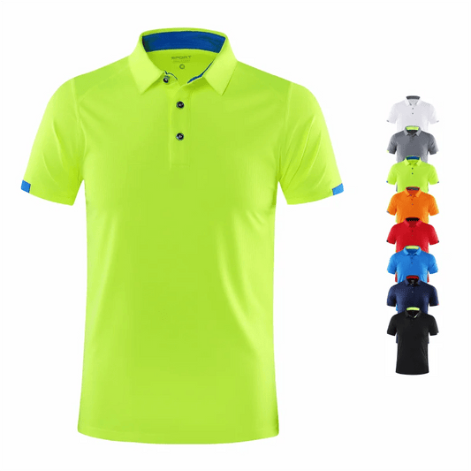 Quick Drying Short Sleeved Polo Shirt Golf Company Group Brand Breathable Lapel Sports Short Sleeved 8-Color Large - Chrissy's Eye