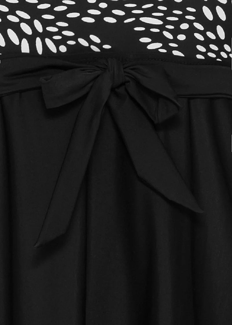 Plus Size Two Piece Swimdress Women Polka Dot Print Halterneck Swimsuit - Chrissy's Eye