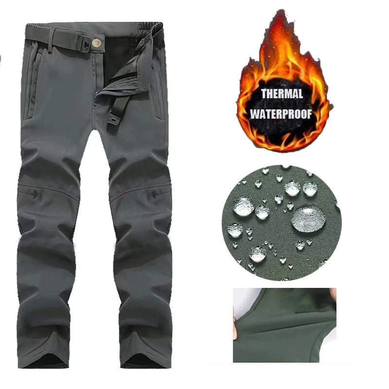 Tactical Military Men Winter Autumn Fleece Waterproof Cargo Pants Hiking Camping Softshell Climbing Casual Warm Combat Trousers - Chrissy's Eye