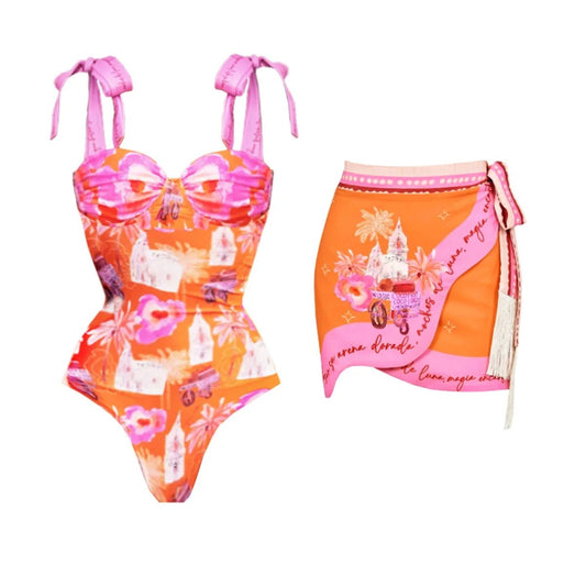 Push Up One Piece Swimsuit With Cover Up Sexy Swimwear Women 2026 Patchwork Swim Suits Female Bikinis Sliming Bodysuit Beachwear - Chrissy's Eye