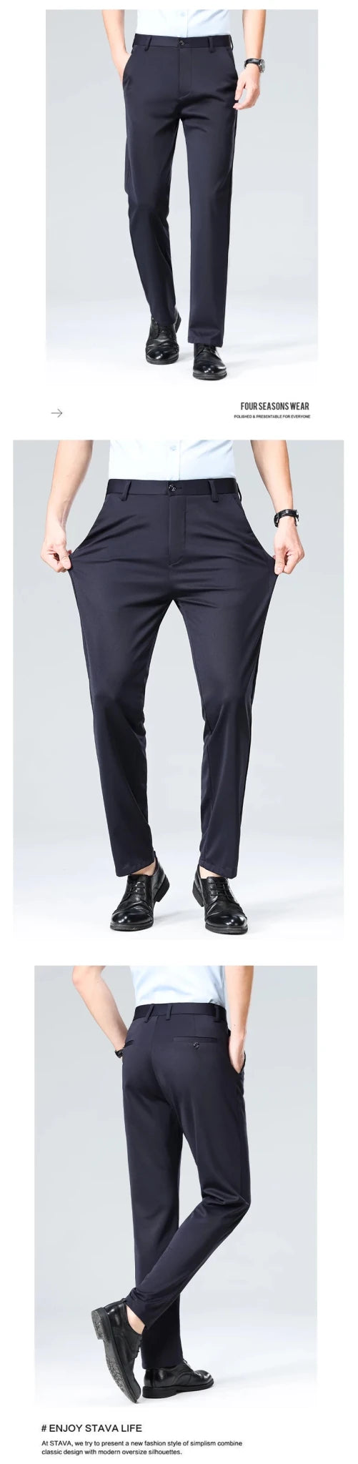 29-42 Men's Summer Pants Thin Straight Stretch Casual Pants with No Trace No Ironing Fabric Silky and Cool Feeling - Chrissy's Eye