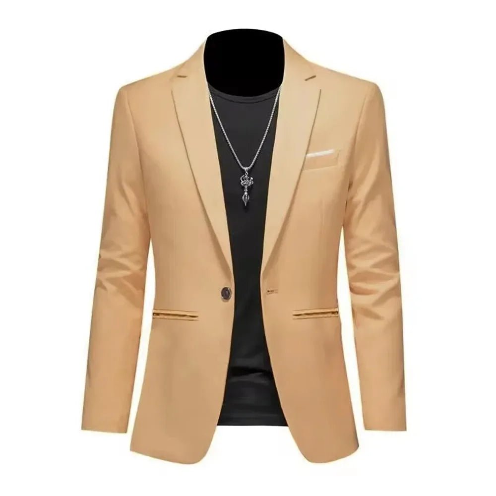 Men's Trendy Leisure Boutique Suit Jacket Autumn Casual Business Slim Fit Non-ironing Single Button Suit Solid Formal Blouse - Chrissy's Eye