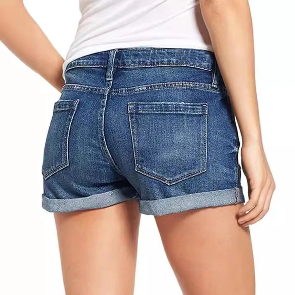 Summer Students Denim Shorts Women 2026 Female Harajuku Cotton HOLE Jeans Ladies Elastic Pockets Harem Trousers Short Pants - Chrissy's Eye