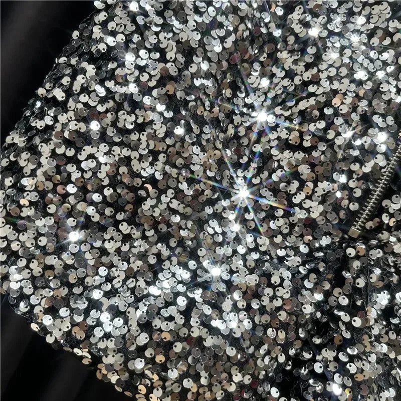 New Autumn Black Velvet Shorts Women Sequined Shiny Versatile Short Pants Clubwear Shorts Hot Pants High Street - Chrissy's Eye