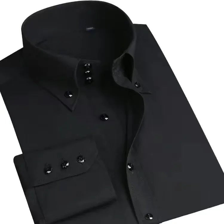 Dress Shirt for Men Button-down Collared Formal Business Long Sleeve Casual Fashion Slim Fit - Chrissy's Eye