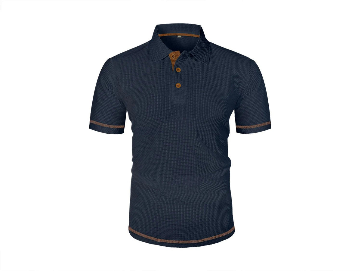 Summer ice silk lapel POLO men's short-sleeved T-shirt, men's top - Chrissy's Eye