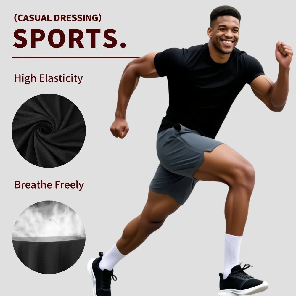 5Pcs Men's Quick Dry Basic Short Sleeve Gym Running Street Outdoor Exercise Sport Shirt Tops Lightweight - Chrissy's Eye
