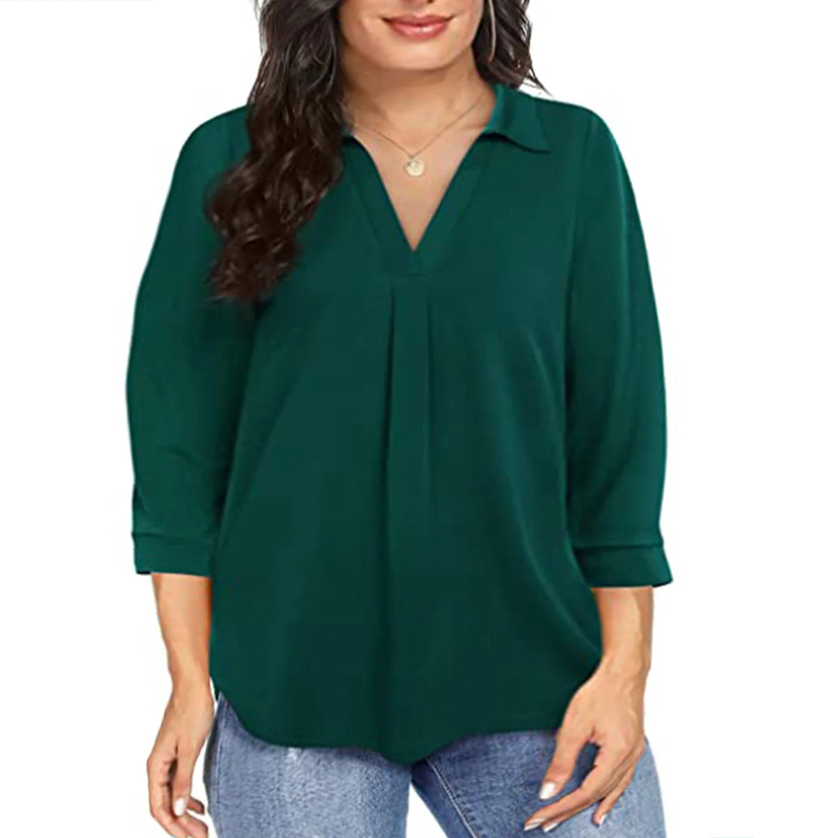 Women's 1XL-5XL Plus Size Chiffon women's pullover oversized loose V-neck shirt top plus size women clothing - Chrissy's Eye