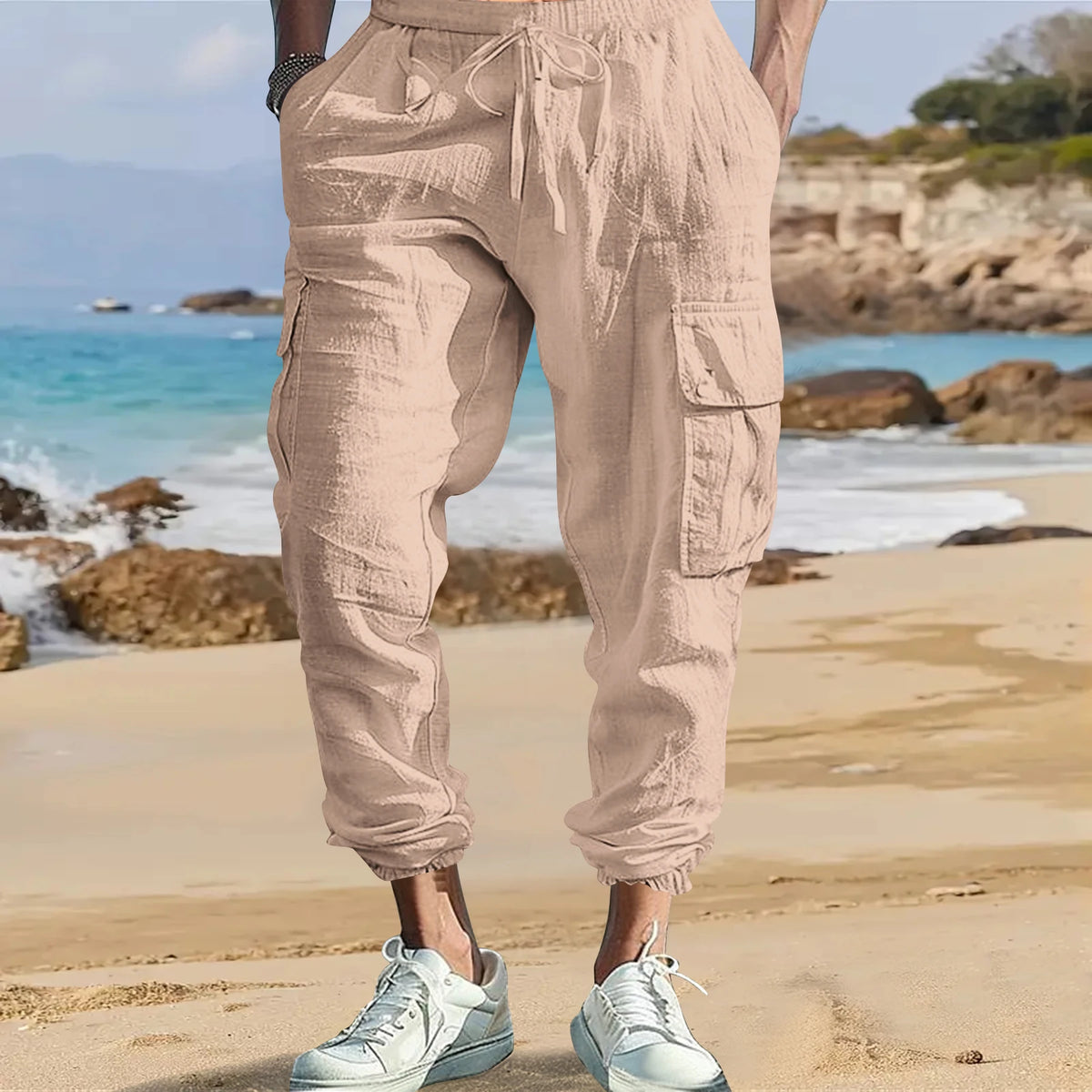 2025 European and American Autumn New Men's Casual Sports Cotton and Hemp Pants - Chrissy's Eye