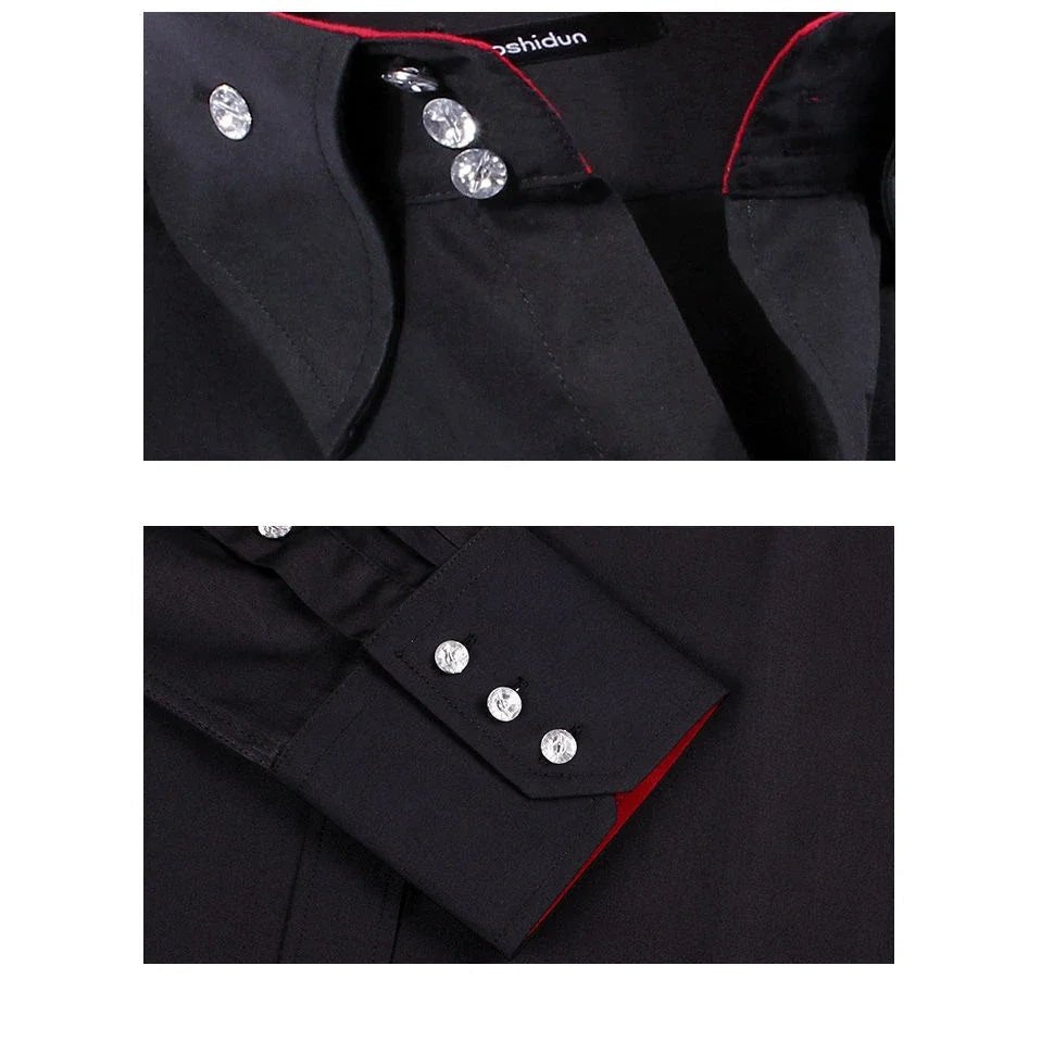 Dress Shirt for Men Button-down Collared Formal Business Long Sleeve Casual Fashion Slim Fit - Chrissy's Eye