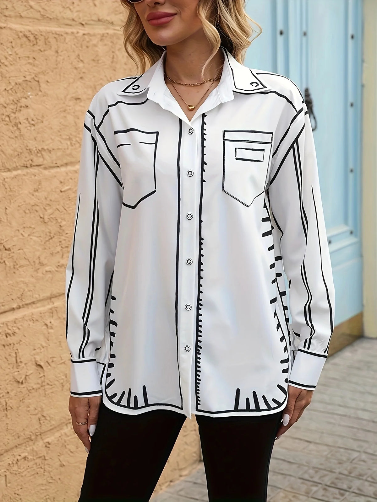 Fashion printed ladies shirts New chic Women Blouses 2025 Spring Summer Tops Blusas Mujer - Chrissy's Eye