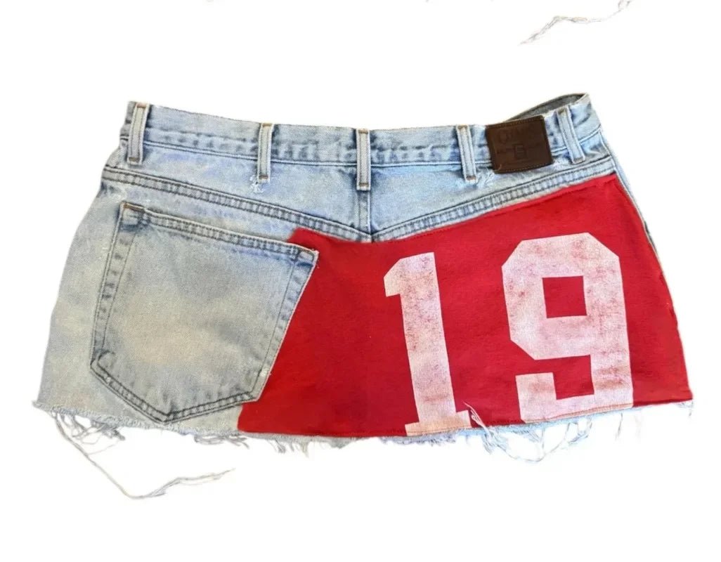 Women's Unique skirt applique print denim - Chrissy's Eye