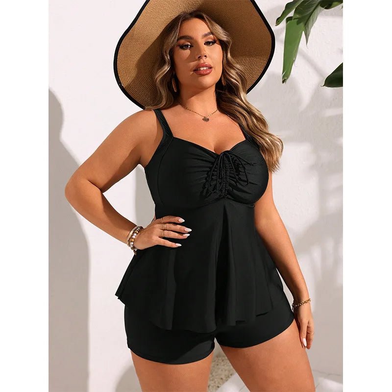 Plus Size Tankini Swimsuits For Women Swimwear Two Piece Swim Top Tummy Control Bathing Suits - Chrissy's Eye